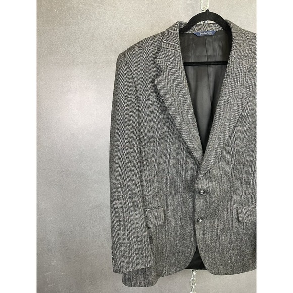 Vintage Burberrys Blazer Mens 00 Grey Tweed 100% Pure Wool - Picture 5 of 15